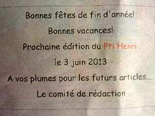 Rseau Henri Matisse - Journal Le Pti Henri - dcembre 2012