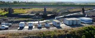 Aot 2013 - Travaux de confortement des piles du pont amont Rivire St-Etienne